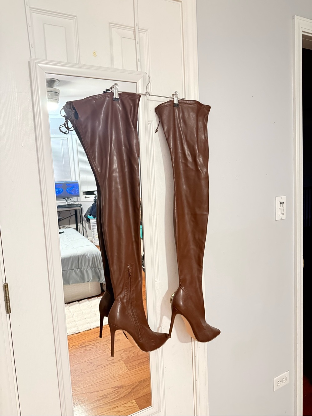 Women's Over-the-Knee Brown Stiletto Boots